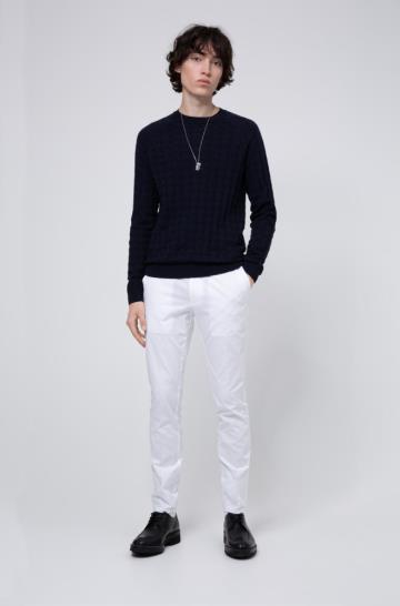 Spodnie HUGO Extra Slim Fit Białe Męskie (Pl46329)